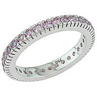Purple sapphire white gold eternity ring