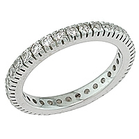 White sapphire white gold eternity ring