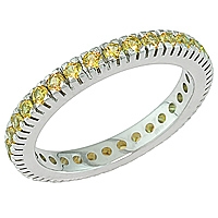 Yellow sapphire white gold eternity ring