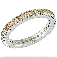 Orange sapphire white gold eternity ring