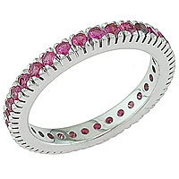 Pink sapphire white gold eternity ring