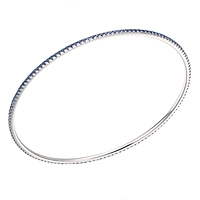 Blue sapphire white gold eternity bangle