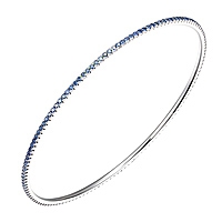 Blue sapphire white gold eternity bangle