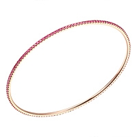Pink sapphire rose gold eternity bangle