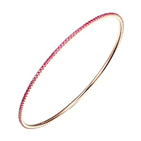 Pink sapphire rose gold eternity bangle