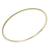 Tsavorite yellow gold eternity bangle