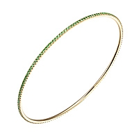 Tsavorite yellow gold eternity bangle