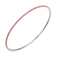 Pink sapphire rose gold eternity bangle