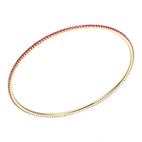 Ruby yellow gold eternity bangle