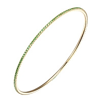 Tsavorite yellow gold eternity bangle