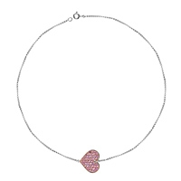 Pink sapphire gold heart bracelet
