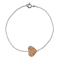 Yellow sapphire gold heart bracelet