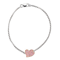 Pink sapphire gold heart bracelet