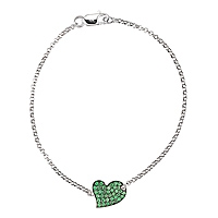 Tsavorite white gold heart bracelet
