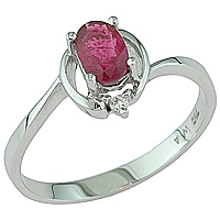 Ruby and white gold classic ring