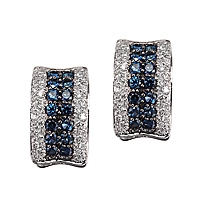 Blue sapphire white gold huggie earrings