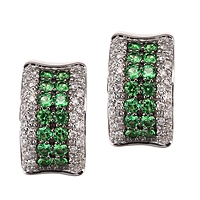 Tsavorite white gold huggie earrings