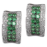 Tsavorite white gold huggie earrings