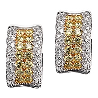 Yellow sapphire gold huggie earrings