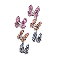 Multicolored sapphire white gold drop earrings