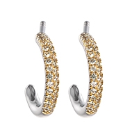 Grey sapphire gold hoop earrings
