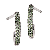 Tsavorite white gold hoop earrings
