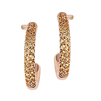 Yellow sapphire rose gold hoop earrings