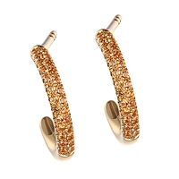 Yellow sapphire yellow gold hoop earrings