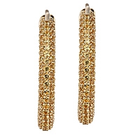 Yellow sapphire yellow gold hoop earrings