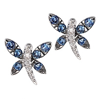 Blue sapphire white gold stud earrings