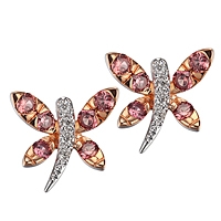Lavender sapphire gold stud earrings