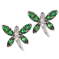 Tsavorite white gold stud earrings