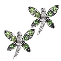 Tsavorite white gold stud earrings