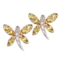 Yellow sapphire gold stud earrings