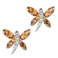 Yellow sapphire gold stud earrings