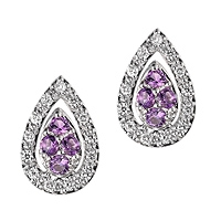 Amethyst white gold stud earrings