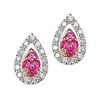 Pink sapphire gold stud earrings