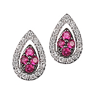 Ruby white gold stud earrings