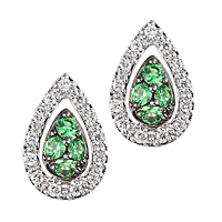 Tsavorite white gold stud earrings