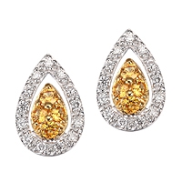 Yellow sapphire gold stud earrings