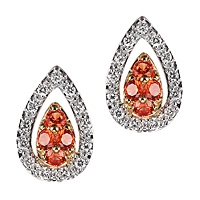Orange sapphire gold stud earrings