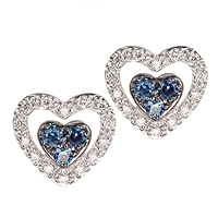 Blue sapphire white gold stud earrings