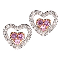 Pink sapphire gold stud earrings