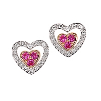 Pink sapphire gold stud earrings