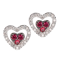 Ruby white gold stud earrings