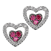 Ruby white gold stud earrings