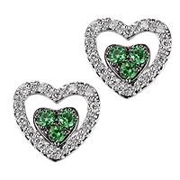 Tsavorite white gold stud earrings
