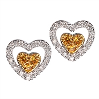 Yellow sapphire gold stud earrings