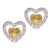 Yellow sapphire gold stud earrings