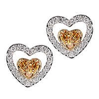 Yellow sapphire gold stud earrings